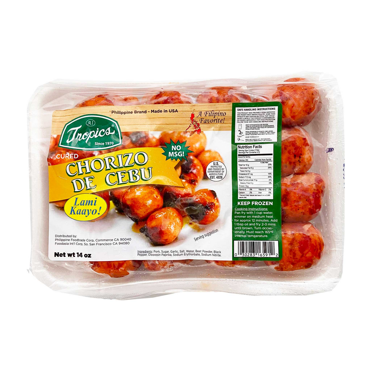 Tropiques Chorizo De Cebu 340g