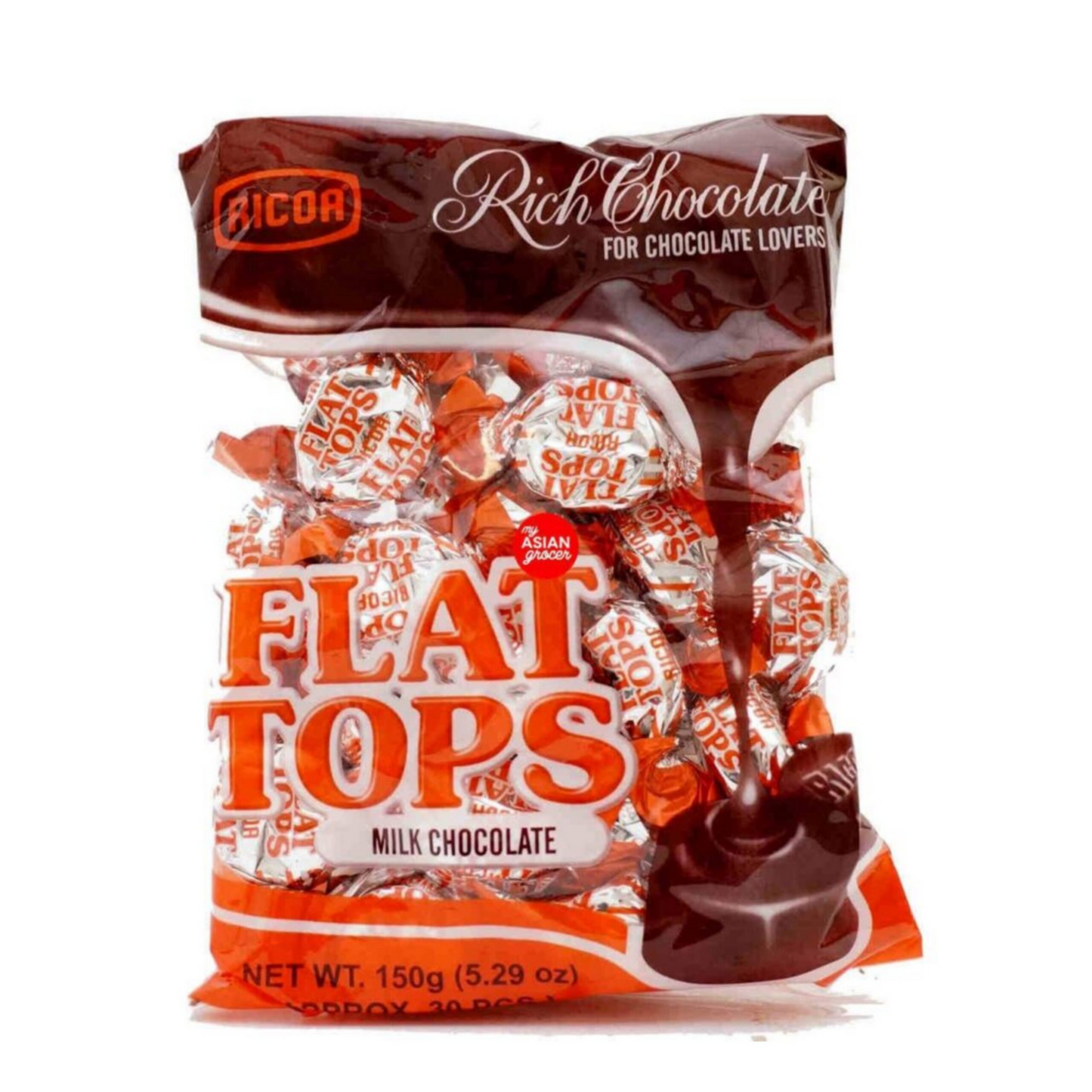 Ricoa Flat Tops Chocolat au Lait 150g