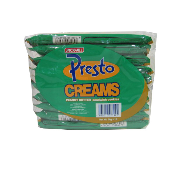 Jack'n Jill Presto Cream Peanut Butter Sandwich Cookies 10x30g