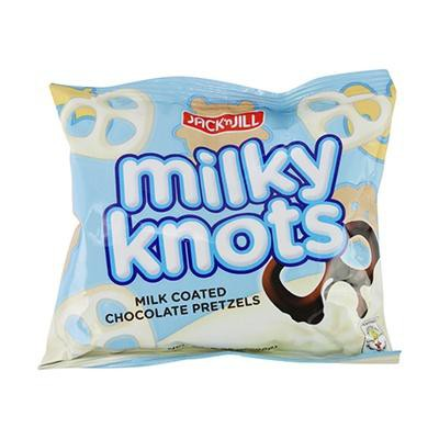 Jack n' Jill Milky Knots Bretzels au chocolat enrobés de lait 28 g