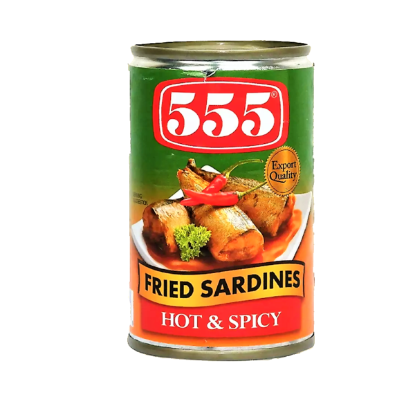 555 Fried Sardines Hot and Spicy in Soya Oil 155 g