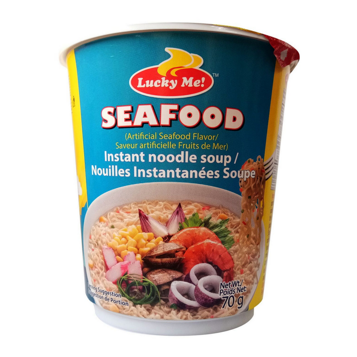 Lucky Me Instant Noodles Cup- Seafood Flavour 70g