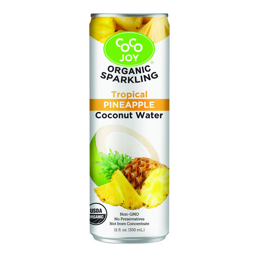 Coco Joy Organic Sparkling Coconut Water- Pineapple 330m