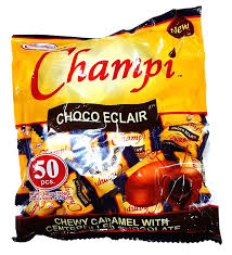 Champi Choco Eclair Caramel Coated Candy 50’s