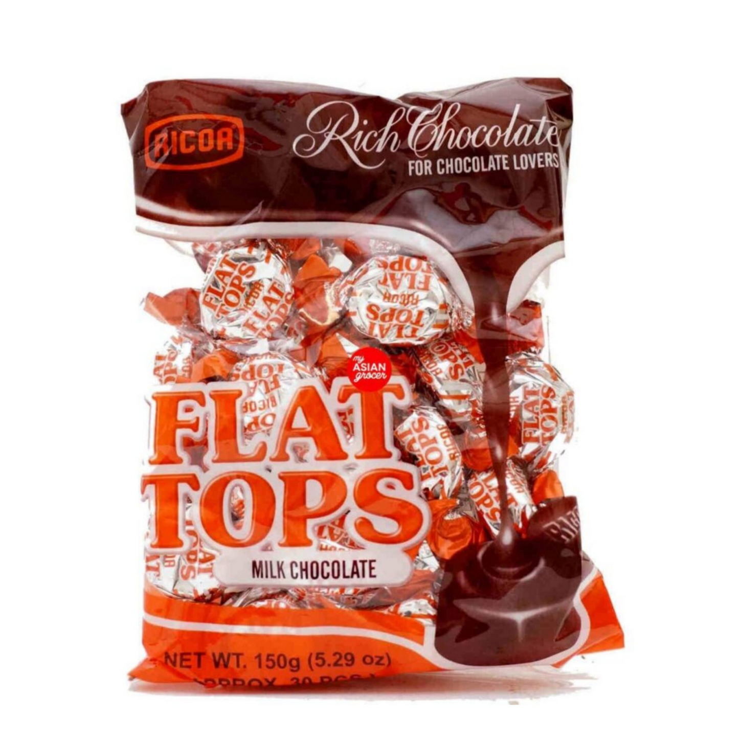 Ricoa Flat Tops Milk Chocolate 150g