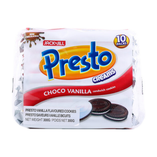 Jack’n Jill Presto Creams Choco Vanilla Sandwich Cookies 10x30g