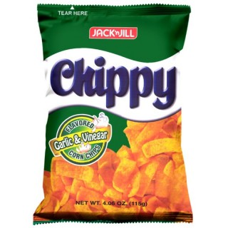 Chips de maïs à l'ail et au vinaigre Jack 'n Jill Chippy 115g