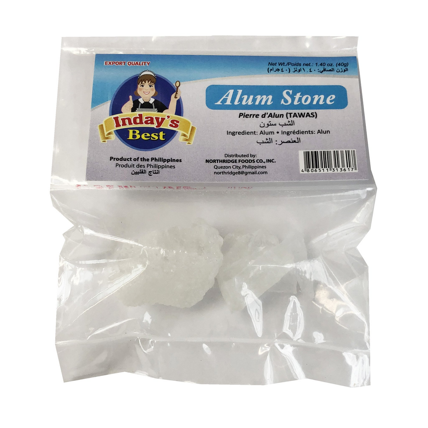 Inday’s Best Alum Stone (Tawas) 40g