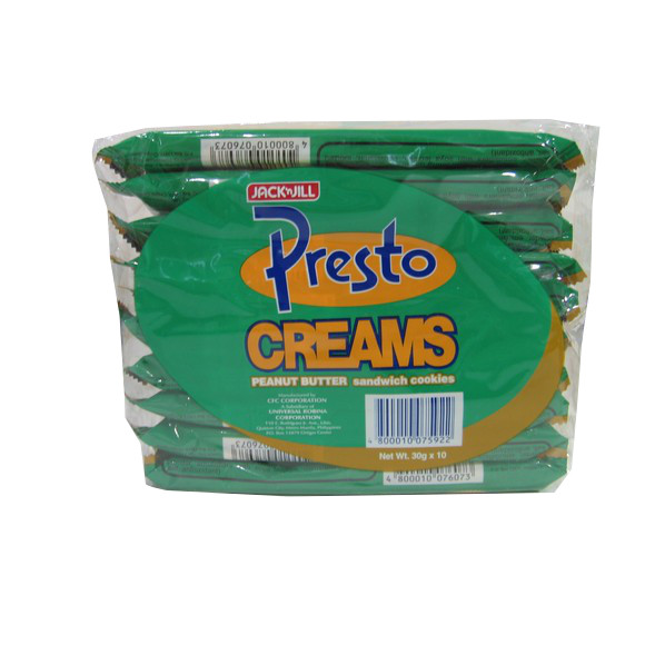 Jack’n Jill Presto Cream Peanut Butter Sandwich Cookies 10x30g