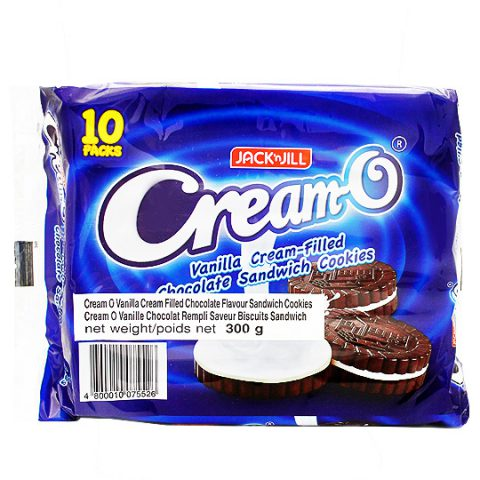 Jack’n Jill Cream-O Vanilla Cream Filled Chocolate Sandwich Cookies 10x30g