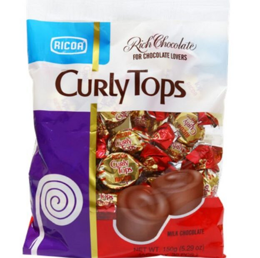 Ricoa Curly Tops Milk Chocolate 150g