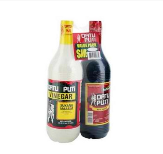 Datu Puti Value Pack soy sauce and Vinegar 2x1L